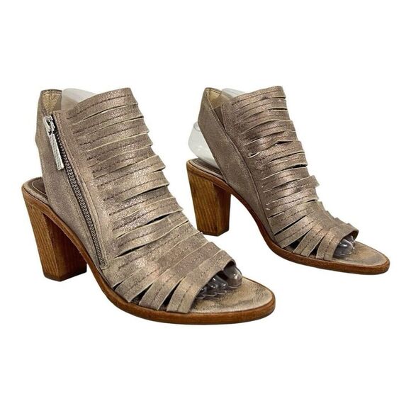 Donald J Pliner Womens Size 7 Kasia Metallic Open Toe Cutout Heel Booties - Picture 1 of 8